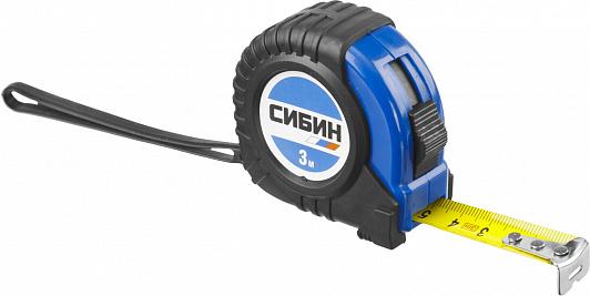 Рулетка в ударостойком обрезиненном корпусе 3м / 16мм  СИБИН 