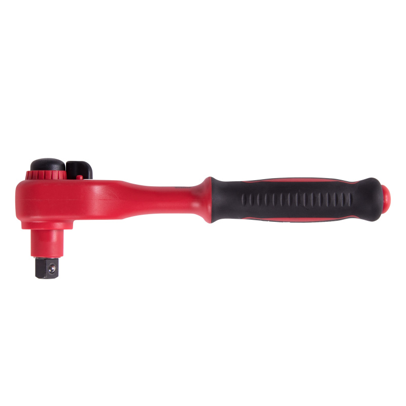 KING TONY Трещотка диэлектрическая 1/2", 250 мм, 24 зубца, флажковая с кнопкой, фиксатор 4771VE-10