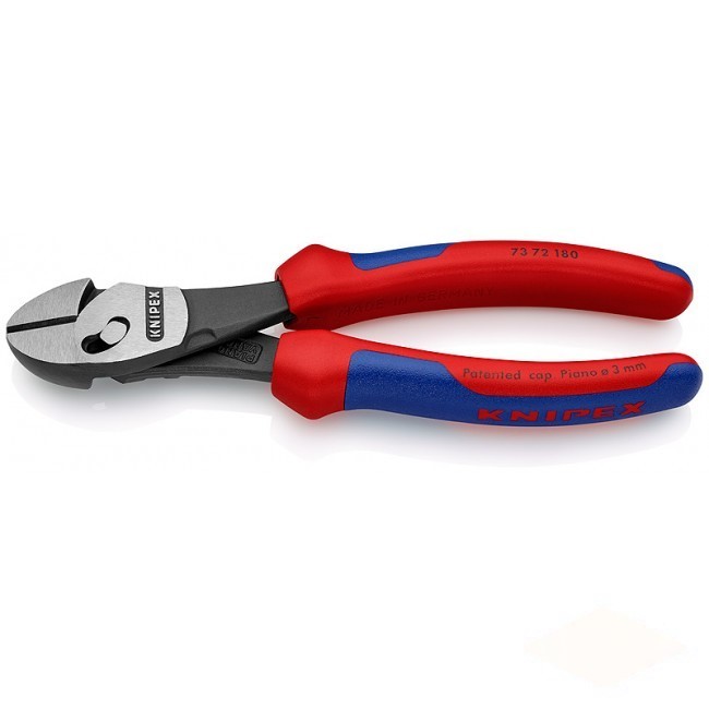 Кусачки боковые, высокой мощности KNIPEX TwinForce® черненые, 180 mm  KN-7372180